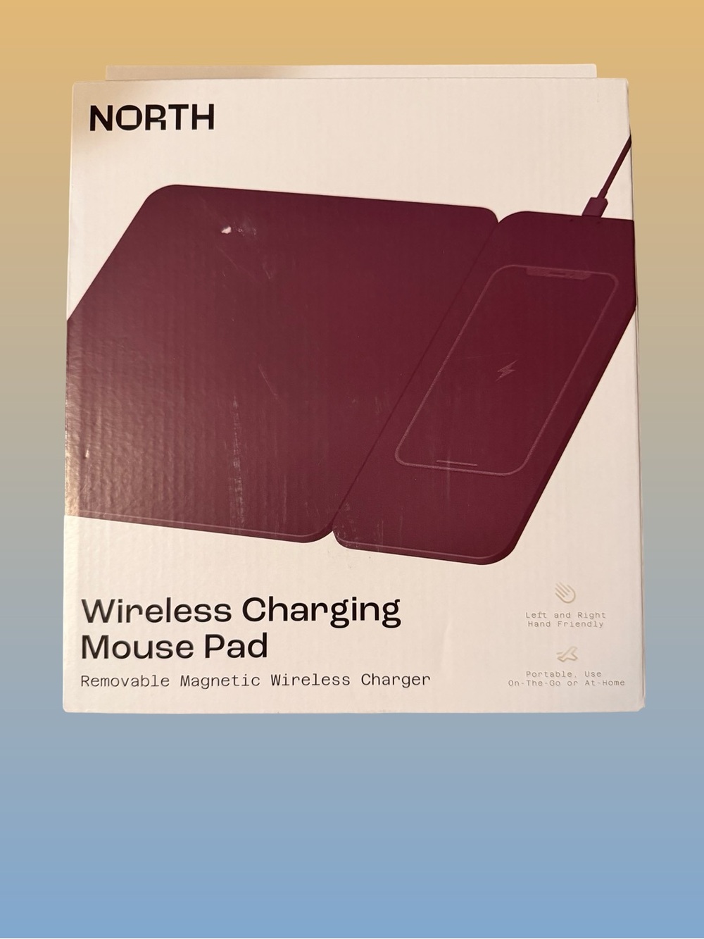 Wireless Charging Mouse Pad in Maroon